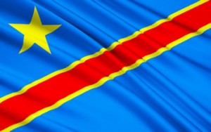 The national Flag of the Democratic Republic of the Congo (Congo-Kinshasa, DROC) - adopted on 20th February 2006. (Not to be confused with the neighbouring Republic of the Congo)